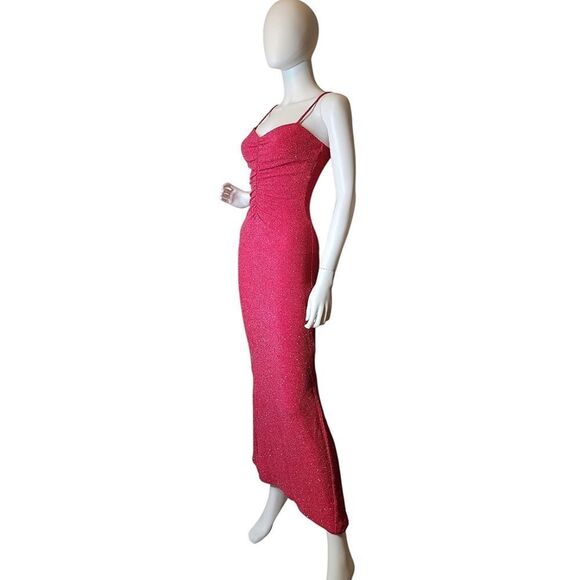 Jessica McClintock Pink Spaghetti Strap Maxi Dress - Picture 1 of 8